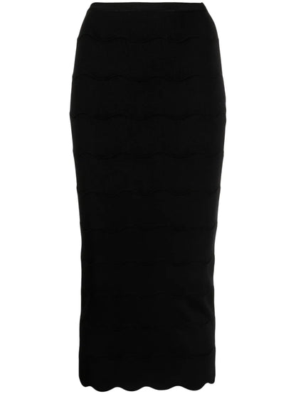 Wave Milano-Knit Pencil Skirt