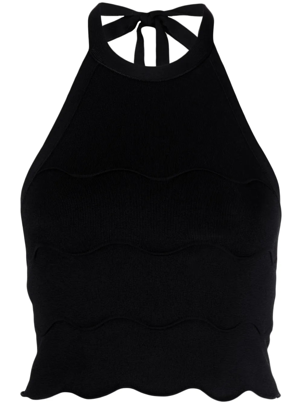 Wave Milano-Knit Halterneck Top