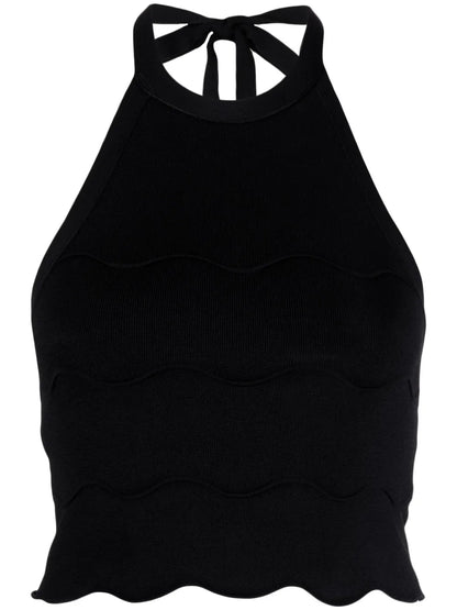 Wave Milano-Knit Halterneck Top