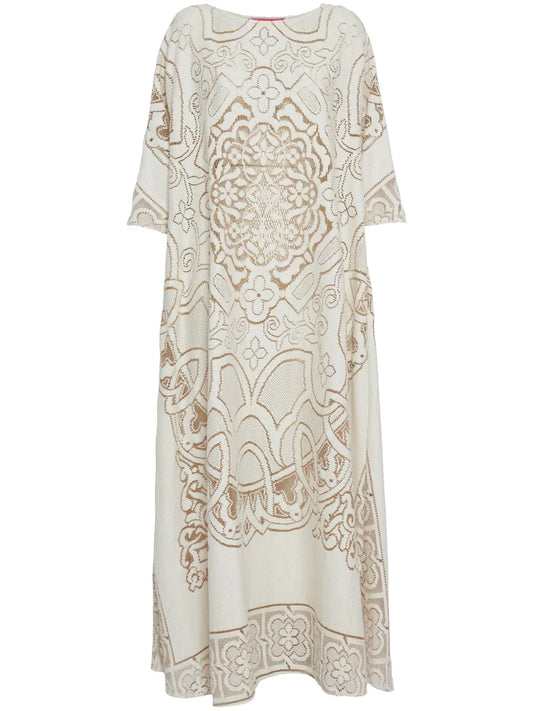 Muumuu Embroidered Maxi Dress