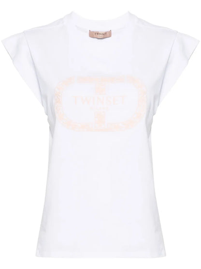 Embroidered-Logo Sleeveless T-Shirt