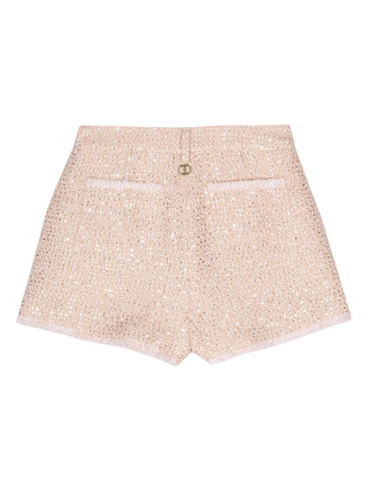 Sequin-Embellished Bouclé Shorts