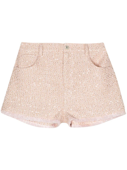 Sequin-Embellished Bouclé Shorts