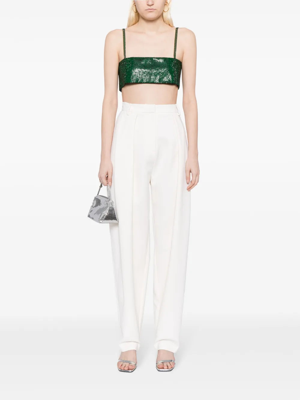 Pleated Tapered-Leg Trousers