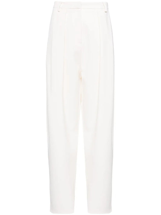 Pleated Tapered-Leg Trousers