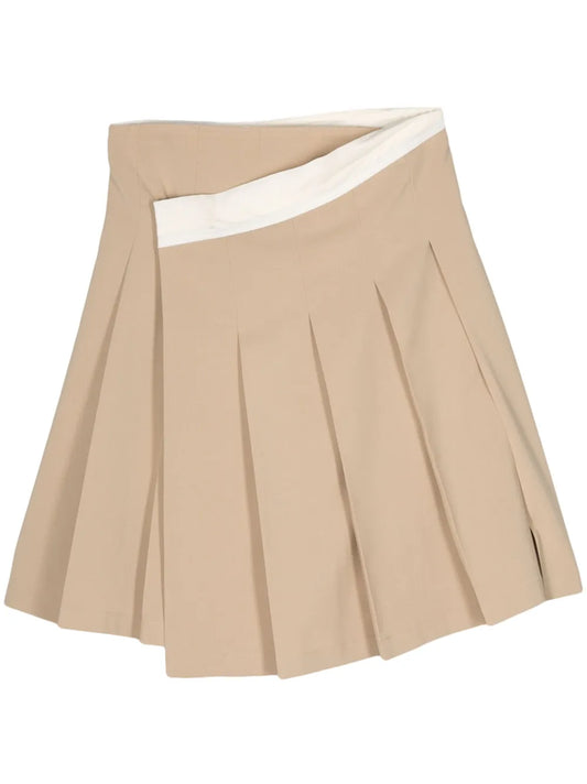 Pleat-Detail Wrap Skirt