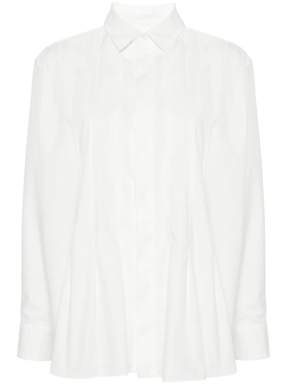 Pleat-Detail Poplin Shirt