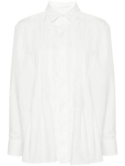 Pleat-Detail Poplin Shirt
