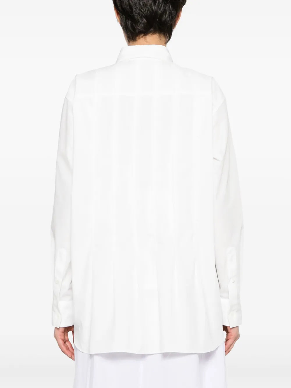 Pleat-Detail Poplin Shirt