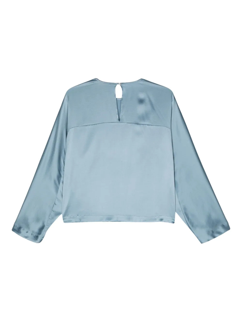 Drop-Shoulder Satin-Finish Blouse