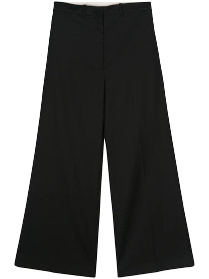 Twill Wide-Leg Trousers