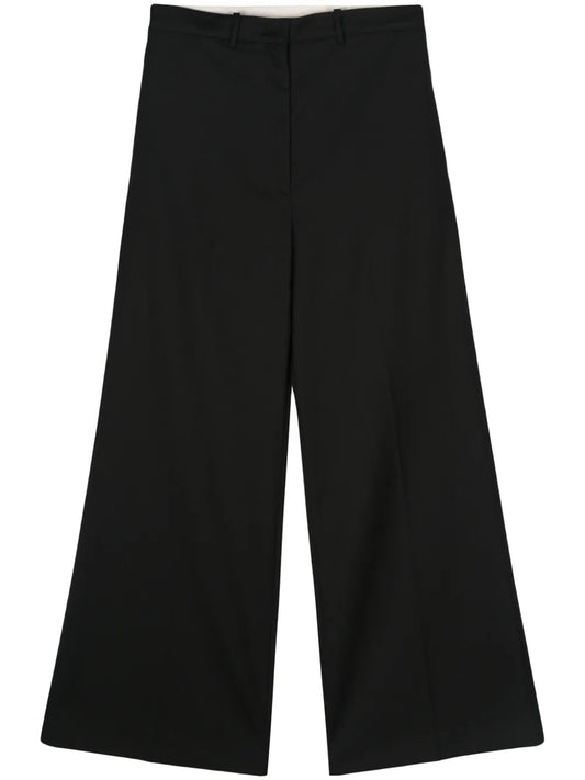 Twill Wide-Leg Trousers