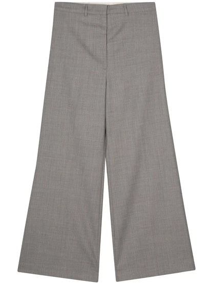 Mélange Wide-Leg Trousers