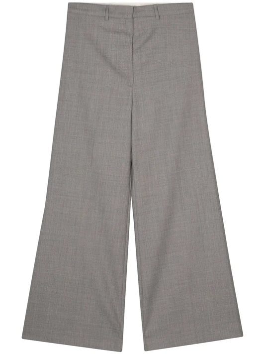 Mélange Wide-Leg Trousers