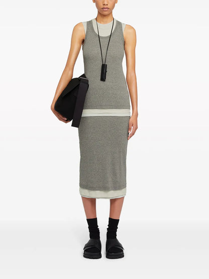 Layered Jersey Midi Skirt