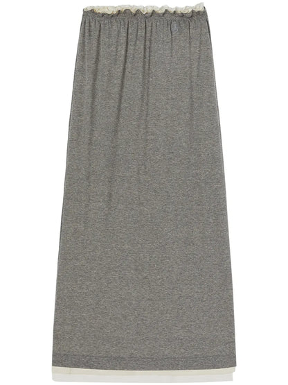 Layered Jersey Midi Skirt