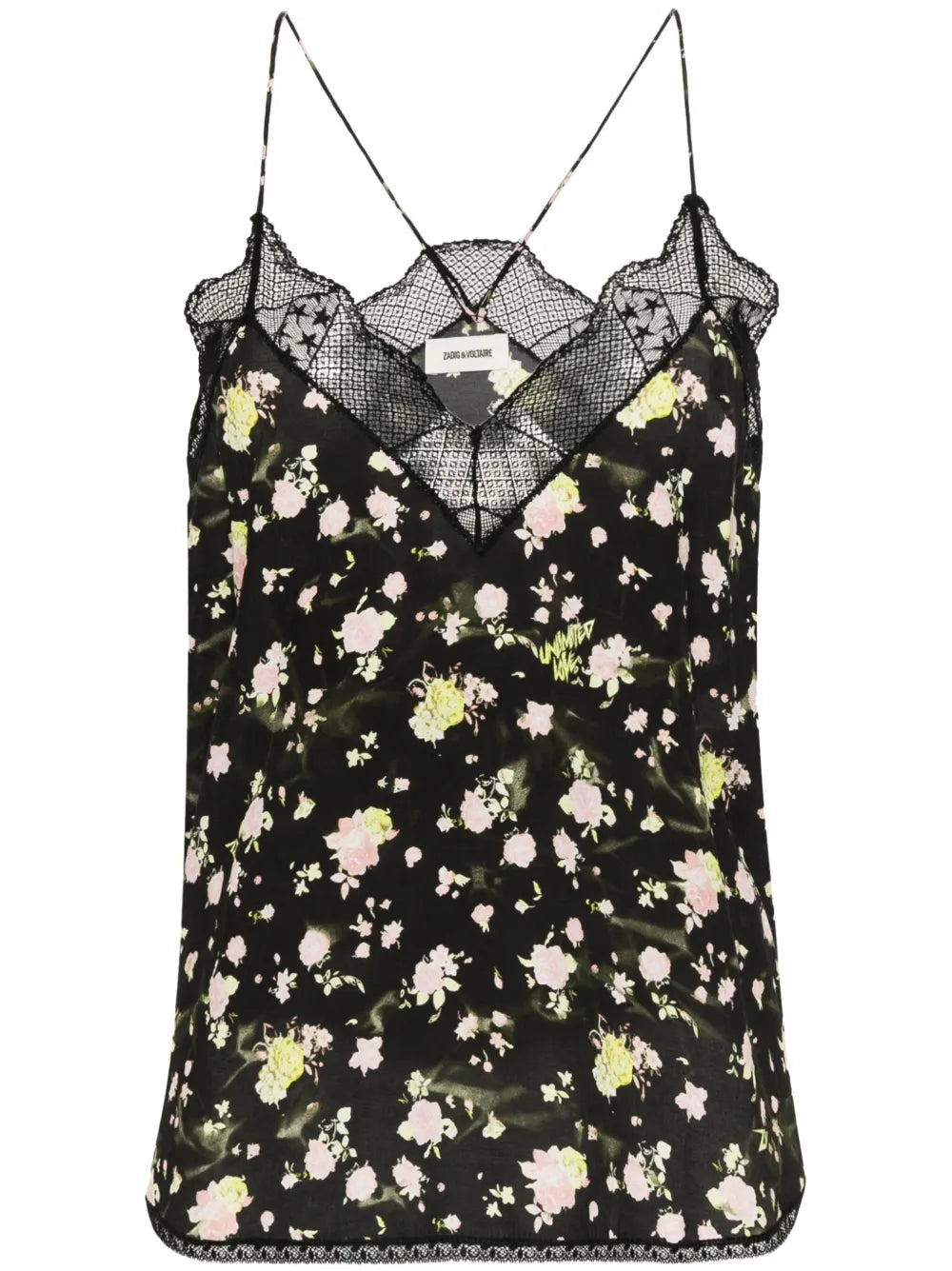 Floral-Print Crepe Top