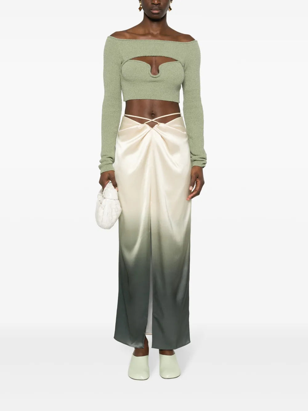 Ombré Satin Maxi Skirt