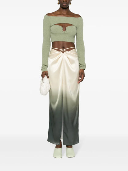 Ombré Satin Maxi Skirt