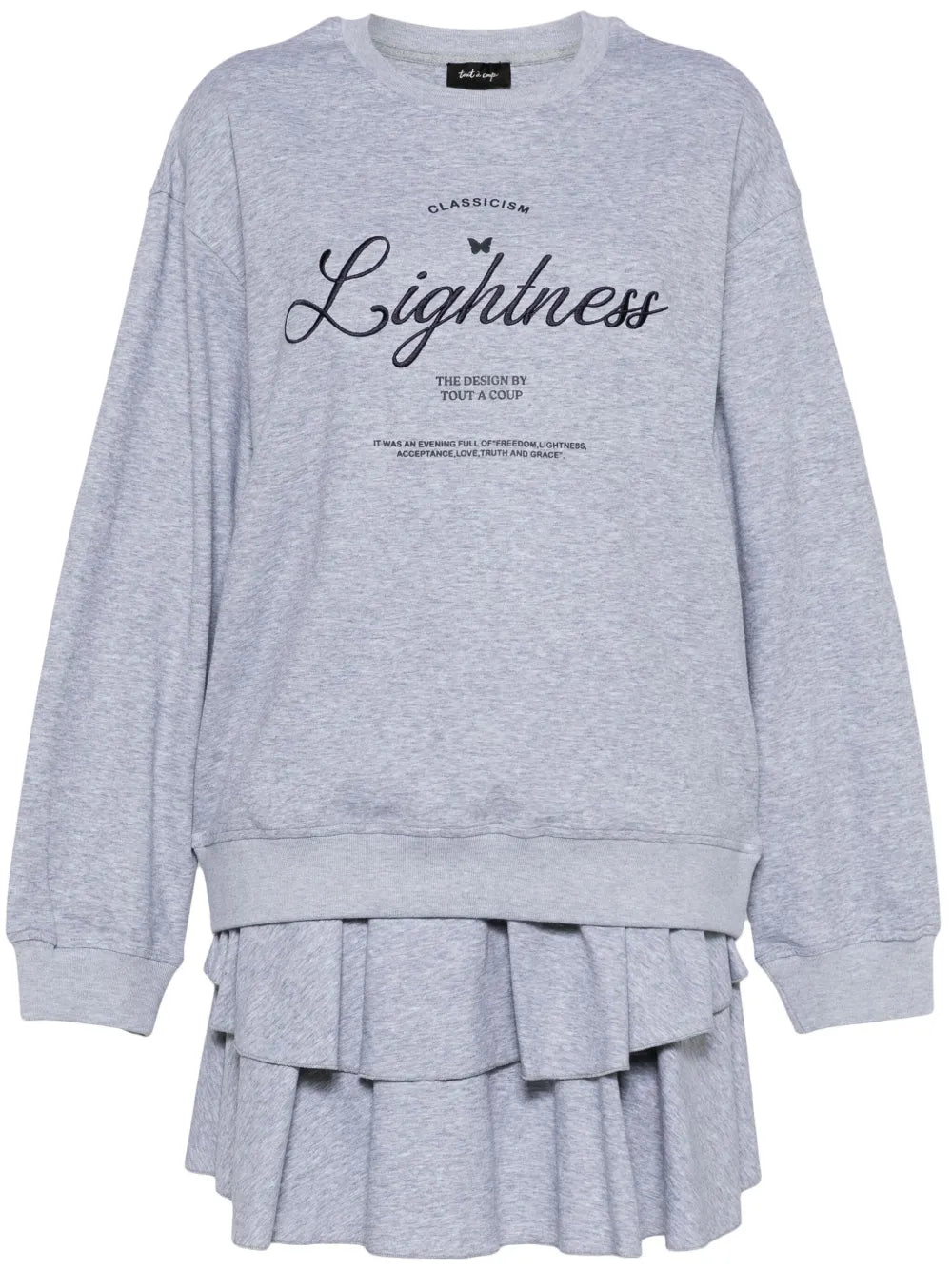 Layered-Design Cotton-Blend Sweatshirt
