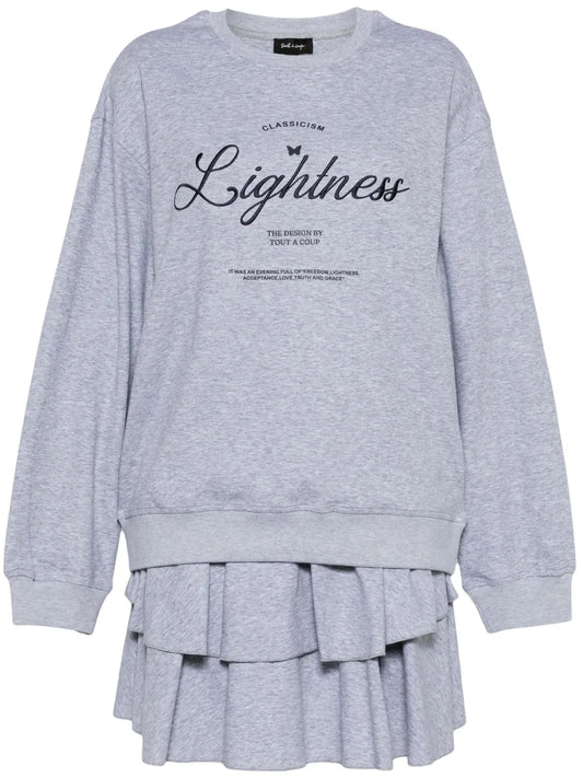 Layered-Design Cotton-Blend Sweatshirt