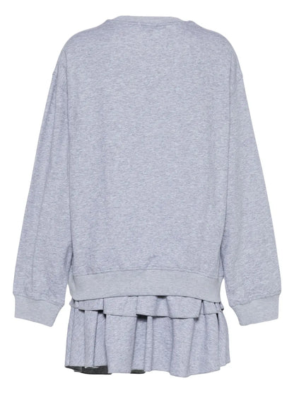 Layered-Design Cotton-Blend Sweatshirt