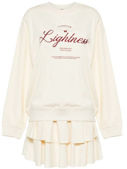 Slogan-Embroidered Crew-Neck Sweatshirt