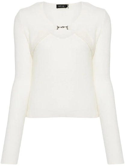 Layered Buckle-Detail Jumper