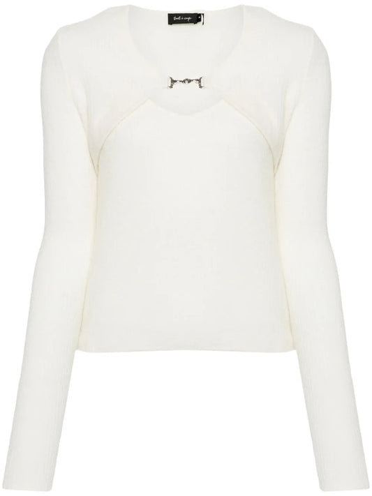 Layered Buckle-Detail Jumper