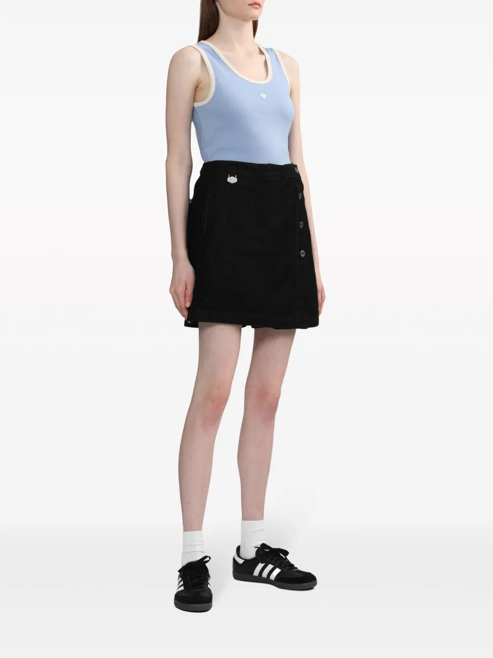 Wrap-Front Denim Shorts