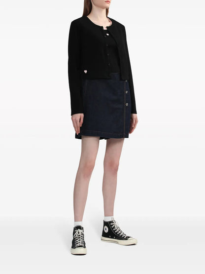 Wrap-Front Denim Shorts