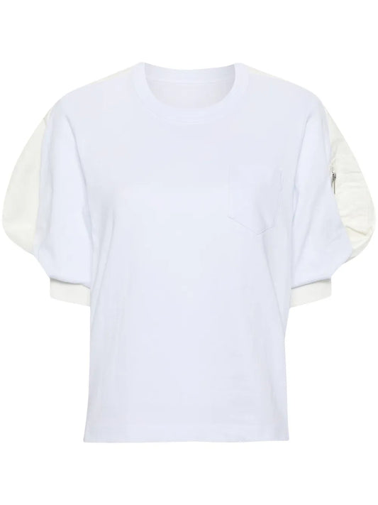 Puff-Sleeves Cotton T-Shirt