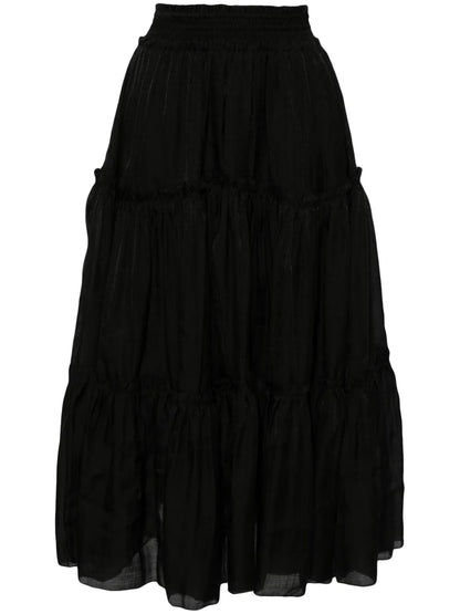 High-Waist Tiered Skirt