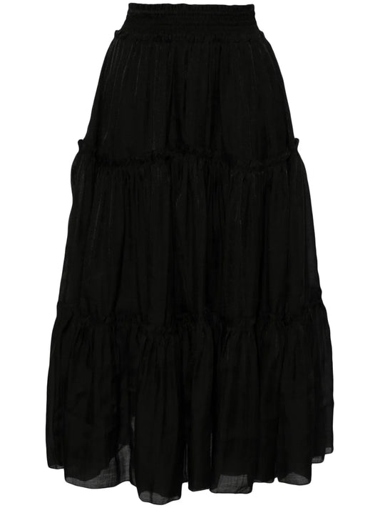 High-Waist Tiered Skirt