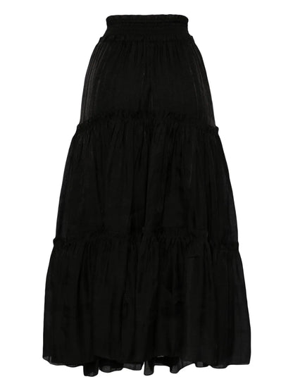 High-Waist Tiered Skirt