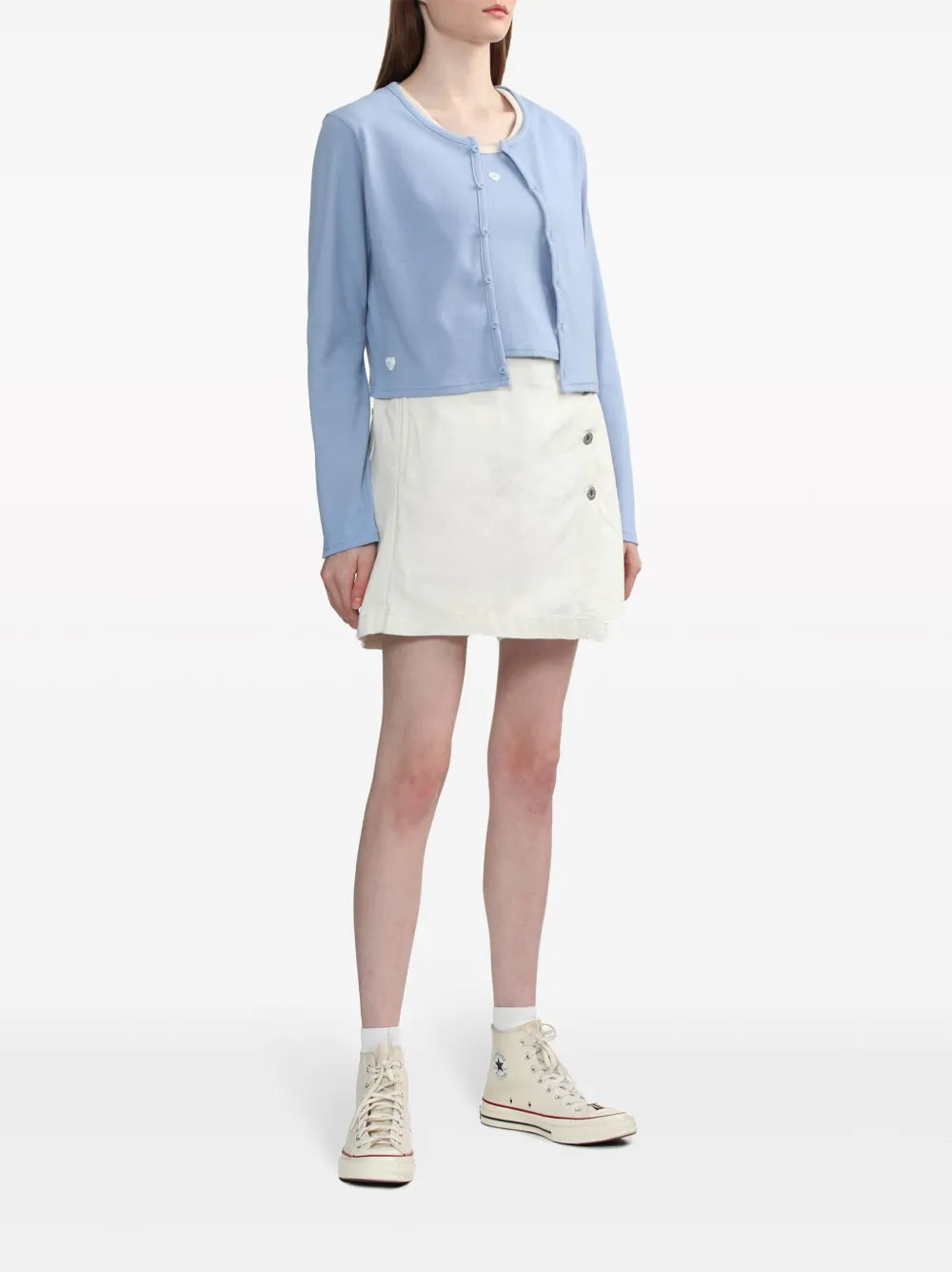 Wrap-Front Denim Shorts