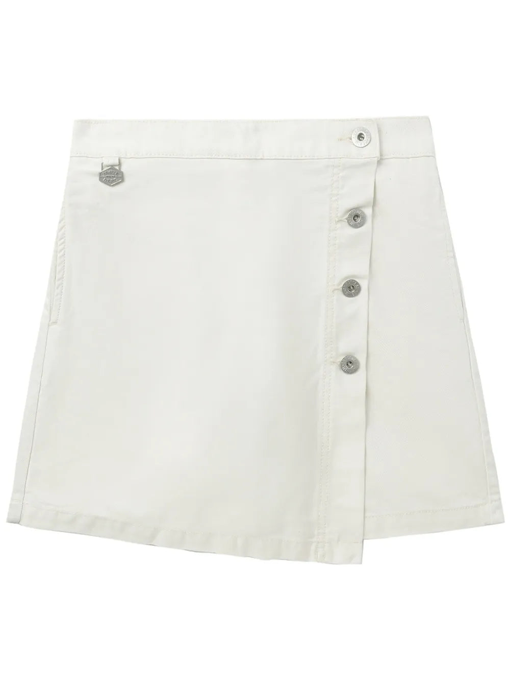 Wrap-Front Denim Shorts
