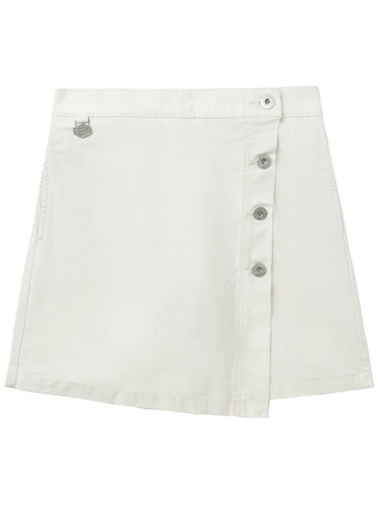 Wrap-Front Denim Shorts
