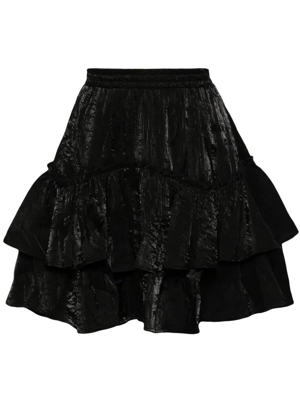 Ruffled Velour Miniskirt