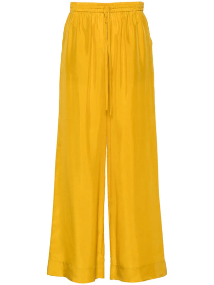 Wide-Leg Silk Trousers