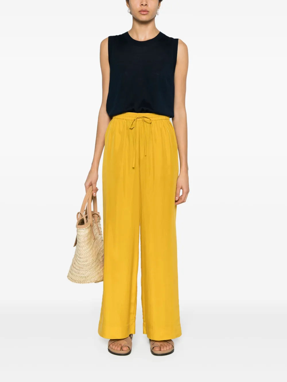Wide-Leg Silk Trousers