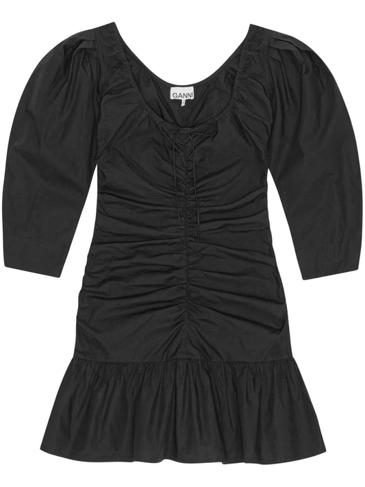 Gathered U-Neck Minidress