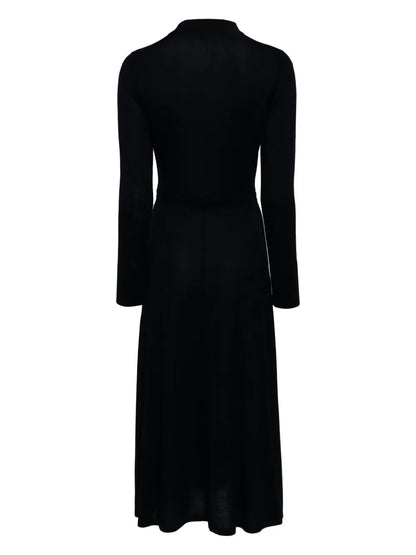 Polo-Collar Belted Dress