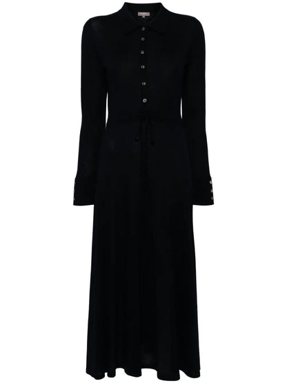 Polo-Collar Belted Dress