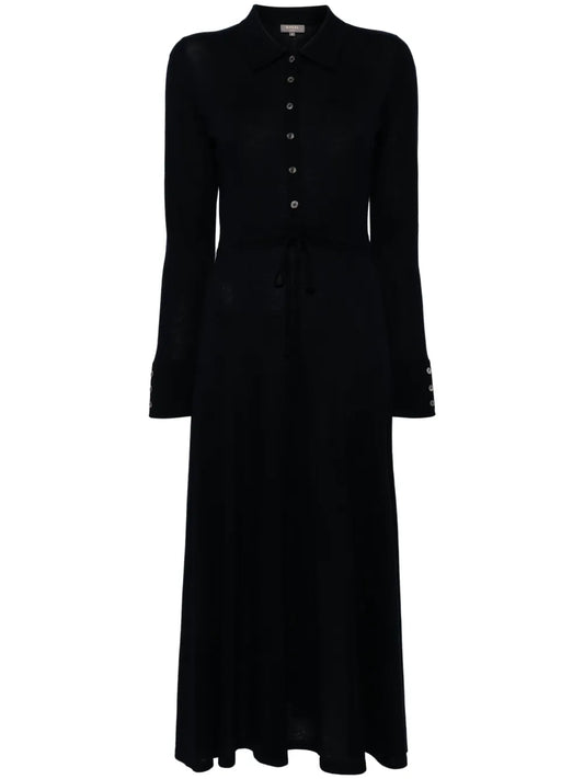 Polo-Collar Belted Dress