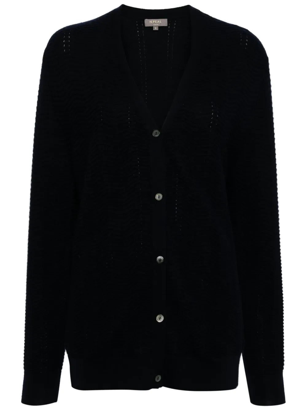 V-Neck Open-Knit Cardigan