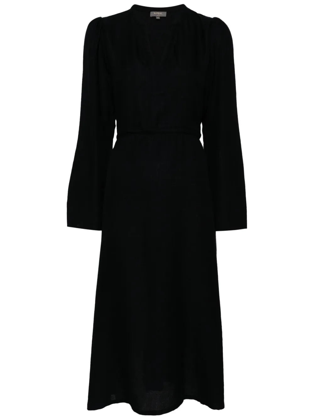 Split-Collar Belted Dress