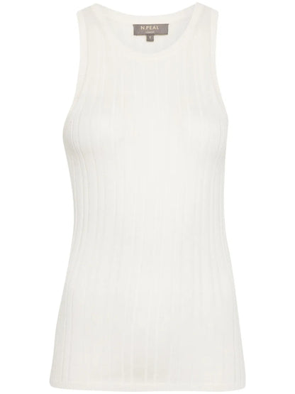 Round-Neck Ribbed-Knit Tank Top