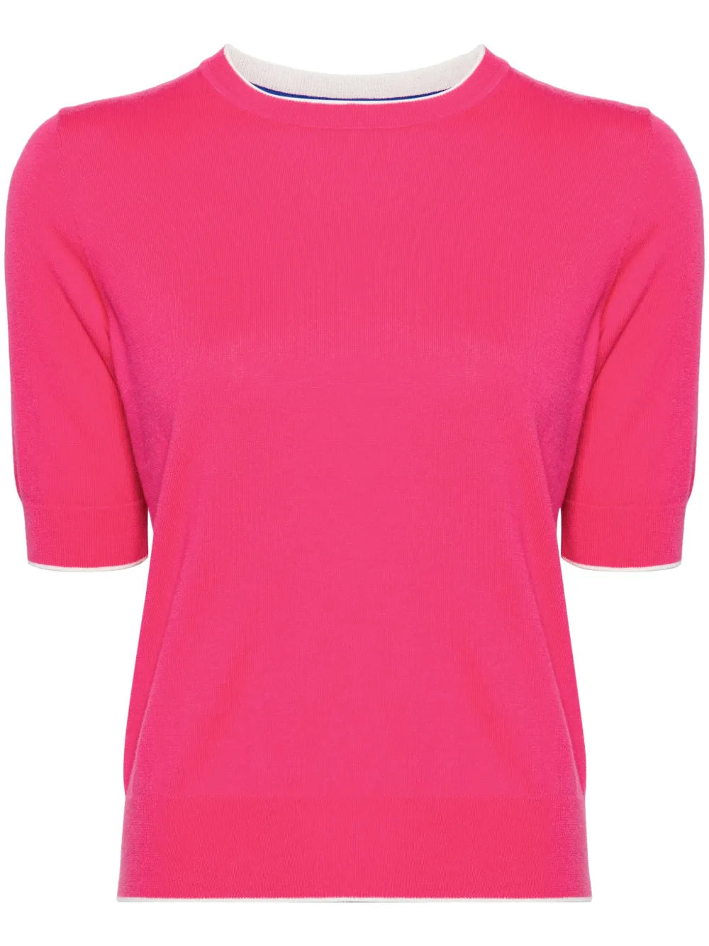 Short-Sleeve Fine-Knit T-Shirt