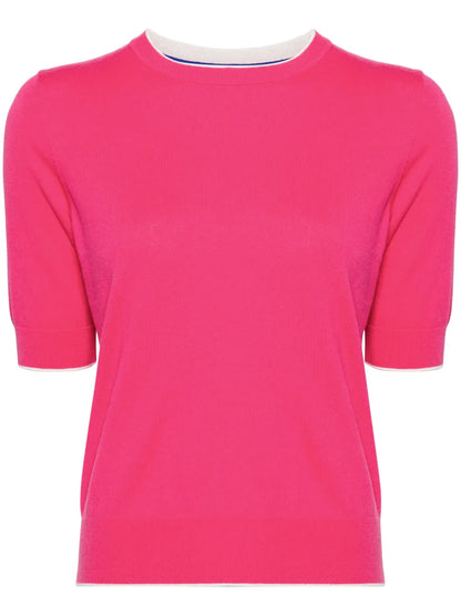 Short-Sleeve Fine-Knit T-Shirt